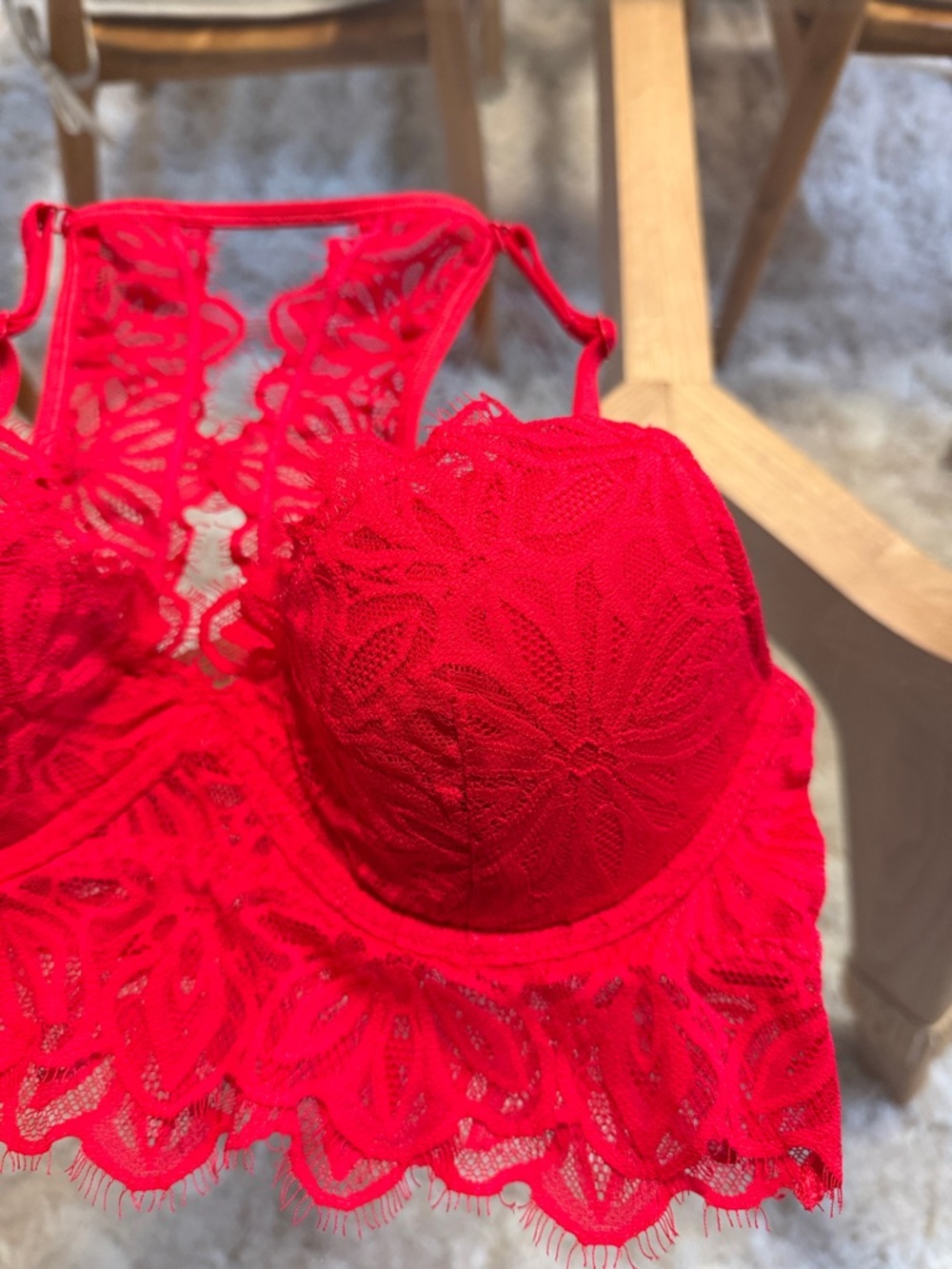 PINK Victoria's Secret Red Lace Bralette - Picture 2 of 8